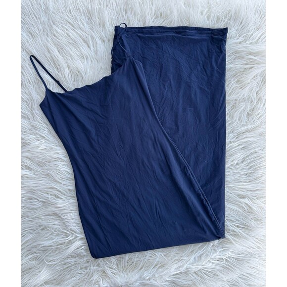 Skims Fits Everybody Long Slip Dress Navy Size Small - Picture 2 of 11